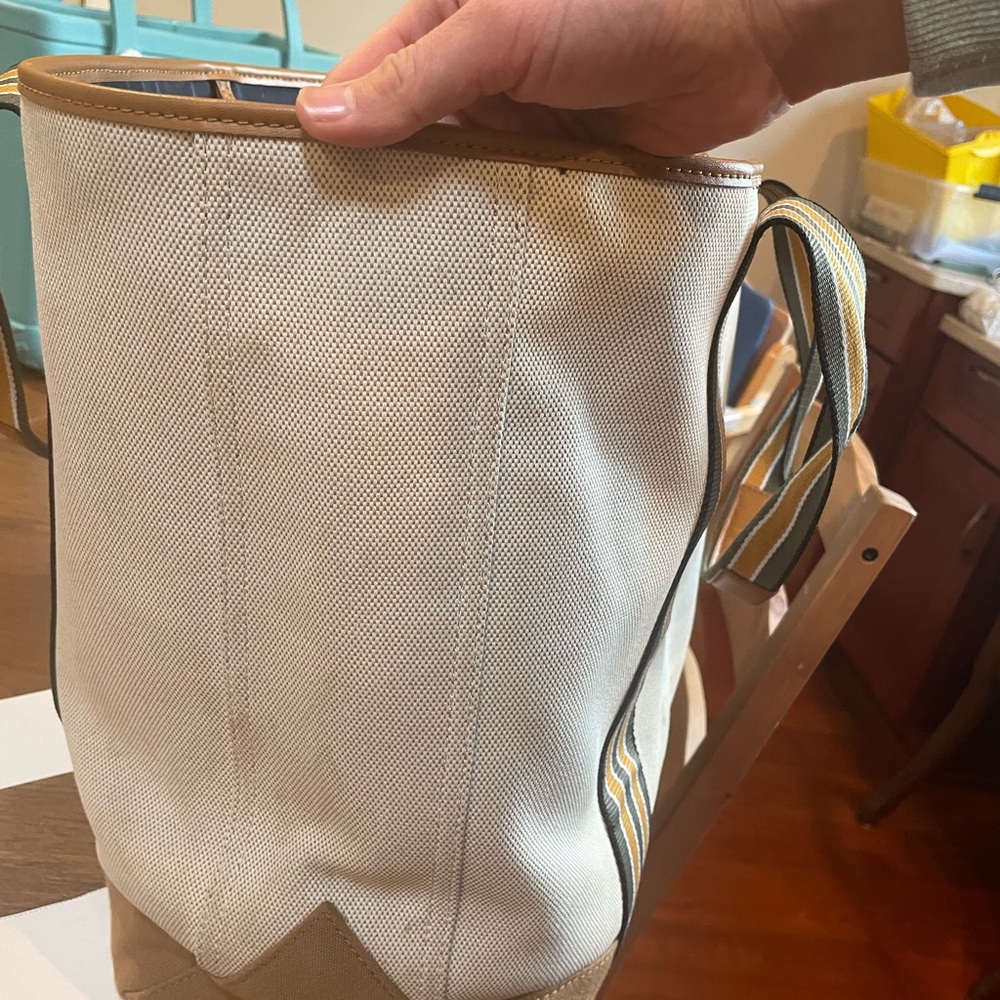 Paravel Tote Bag with Striped Olive & Tan Straps - Picture 7 of 8